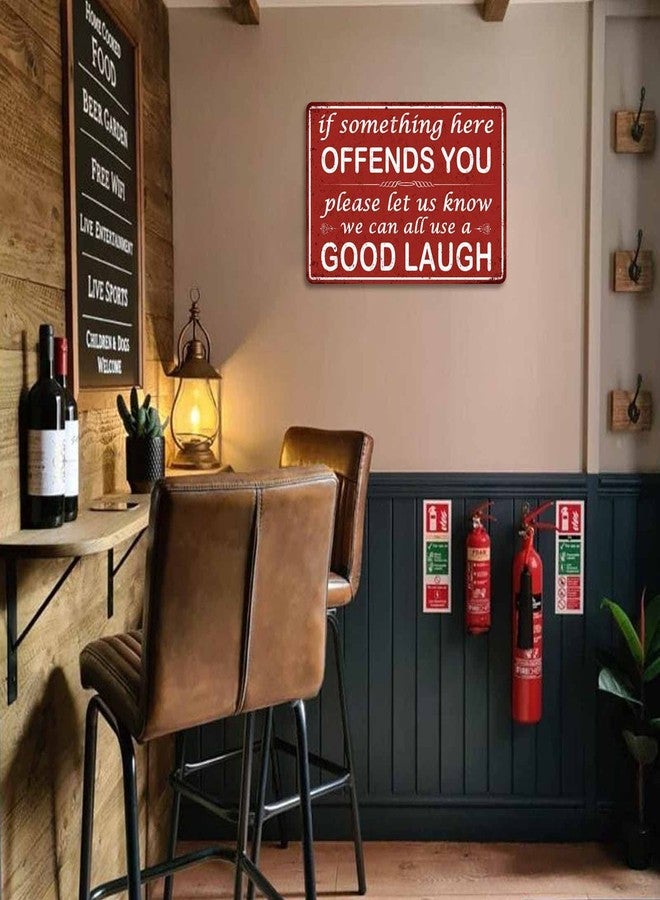 CrazySign Funny Bar Sign Man Cave Vintage Metal Sign If Something Here Offends You Sign For Garage Home Bar Wall Decor (246) - Image 3